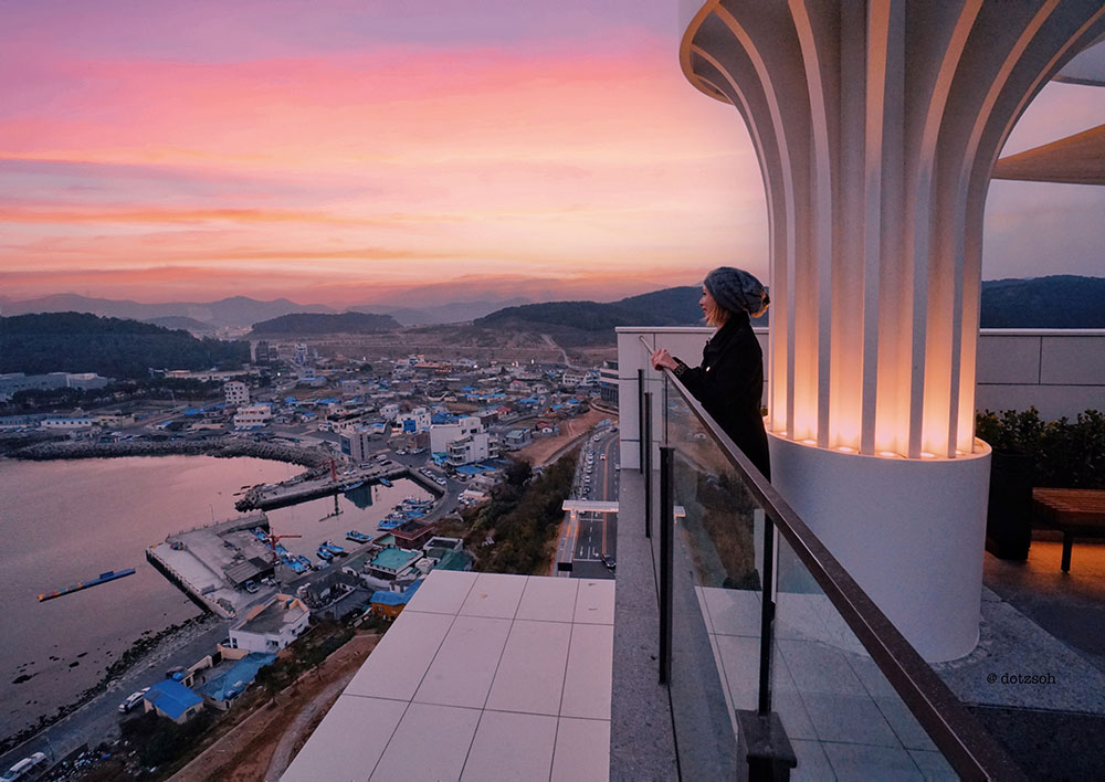 Sunset at the Ananti Hilton Busan Hotel