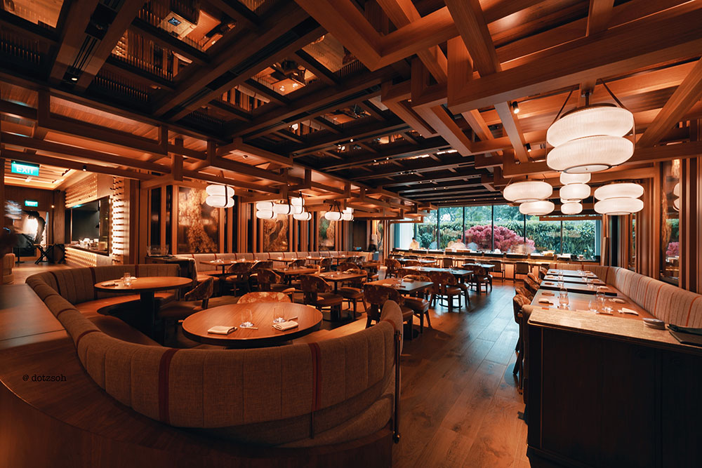 Interior of Wakuda Restaurant & Bar - Marina Bay Sands